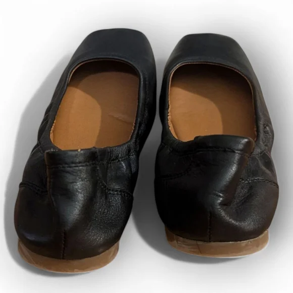 Lucky Brand Ballet Flats Black Leather Square toe 7.5 - Picture 7 of 11